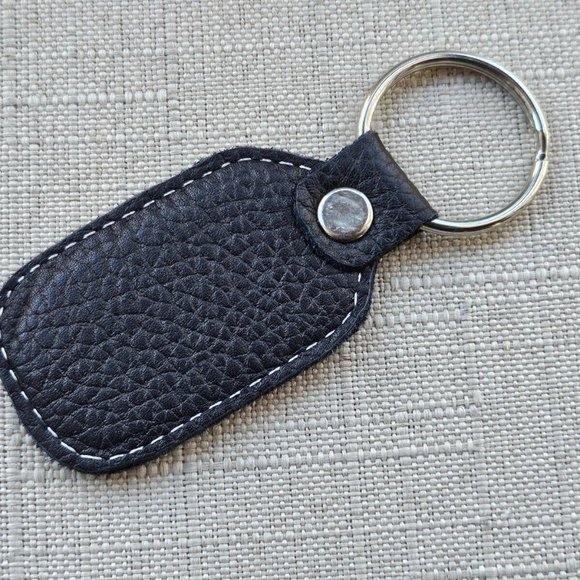 Handmade Keychain Black Genuine Leather Keys Holder Black key Chain - Picture 2 of 7